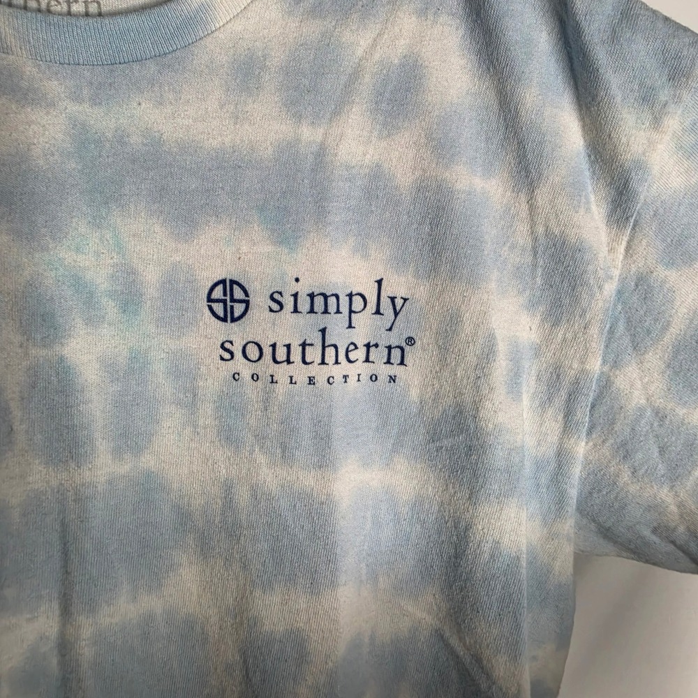 Simply Southern Aint That America Patriotic Dog Tie Dye T-Shirt Blue Medium